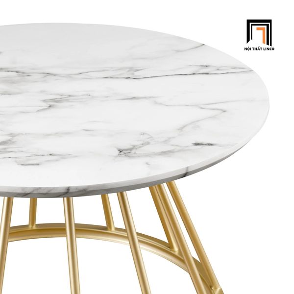 bàn sofa mặt đá tròn xinh xắn 60cm, bàn sofa cho sảnh chờ shop tiệm