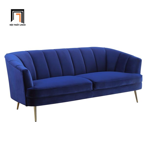 ghế sofa đơn vải nhung màu xanh dương, sofa đơn đẹp cho shop tiệm trang trí