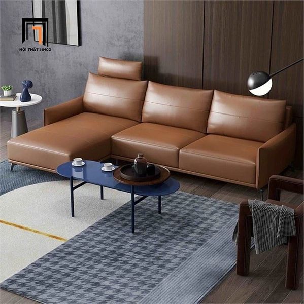 sofa góc, bộ ghế sofa góc L da công nghiệp, sofa góc 2m3 x 1m6 giá rẻ cho chung cư