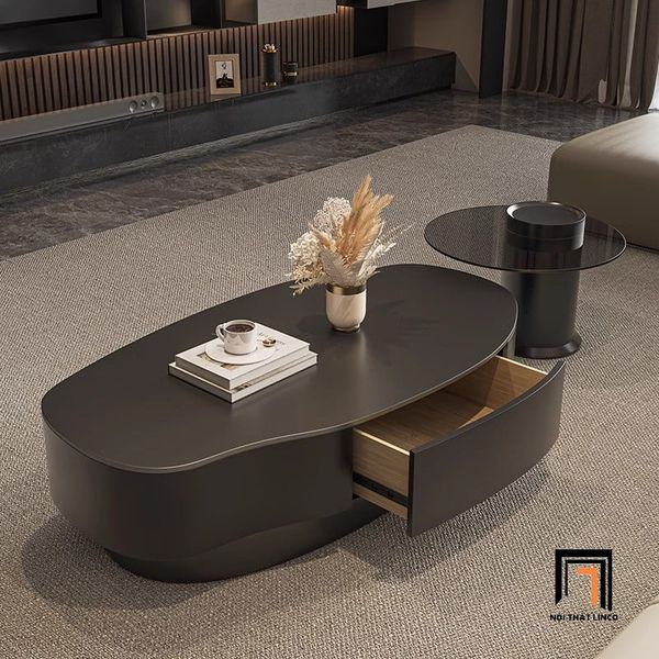 bàn sofa mặt đá kiểu cong xinh xắn, bàn trà phòng khách 1m2 x 60 sang trọng