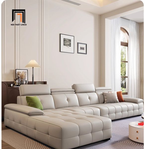 sofa, ghế sofa, sofa băng da 3m, ghế sofa xám trắng, sofa băng phòng khách, sofa băng cao cấp