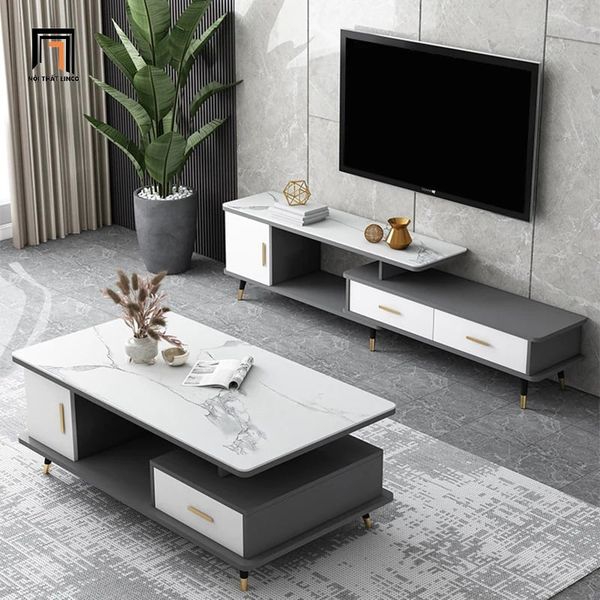 bàn sofa phòng khách hiện đại, bàn trà 1m x 50 mặt đá xám ghi