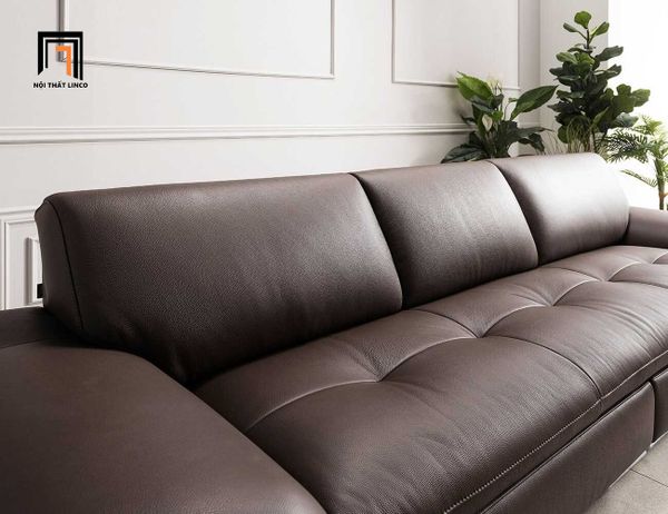 sofa, ghế sofa, sofa băng 2m5, bộ ghế sofa da màu nâu đậm, set ghế sofa phòng khách hiện đại, sofa cao cấp