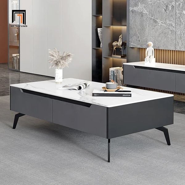 bàn sofa phòng khách chữ nhật 1m x 50, bàn sofa hiện đại mặt đá trắng