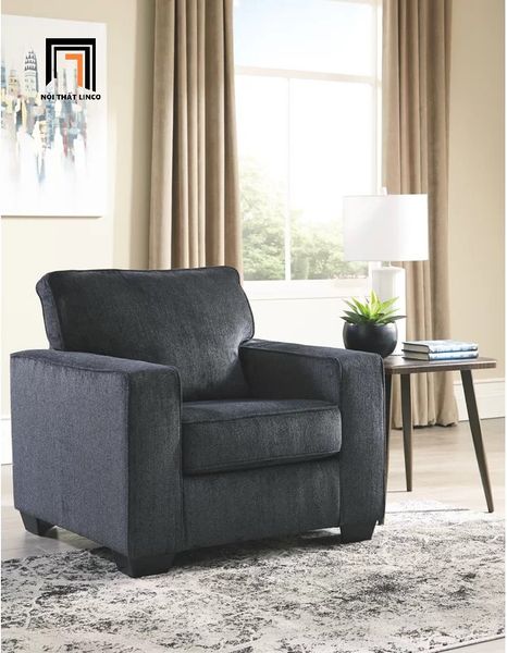bộ ghế sofa phòng khách gia đình, ghế sofa văn phòng, sofa phòng khách màu xám đen vải nỉ giá rẻ