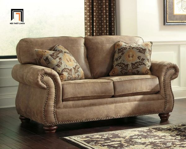 bộ ghế sofa phong cách tân cổ điển, set ghế sofa sang trọng bọc da giả