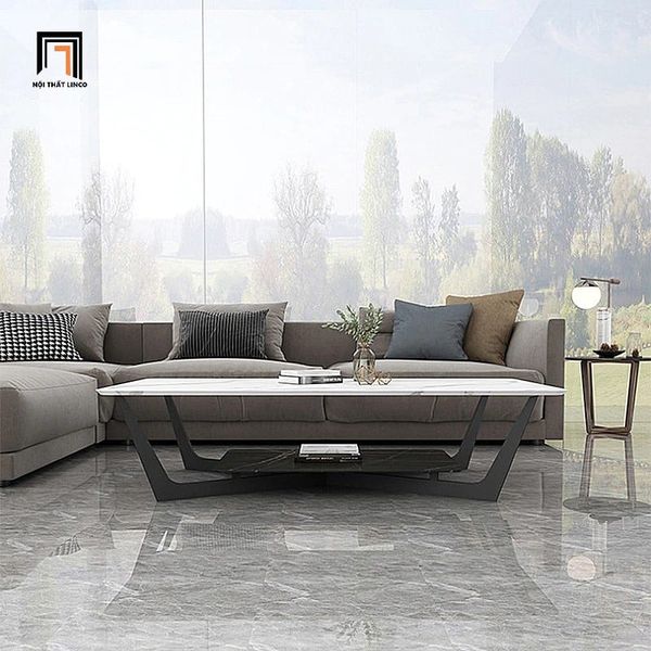 bàn sofa phòng khách mặt đá 2 tầng, bàn sofa cao cấp hiện đại mặt đá