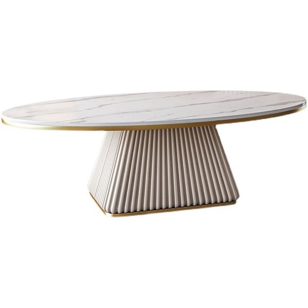 bàn sofa mặt đá oval khung chân đẹp cho sảnh chờ, bàn trà sang trọng