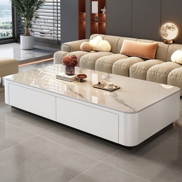 bàn sofa mặt đá chữ nhật 1m1 x 55, bàn sofa cho phòng chờ sang trọng