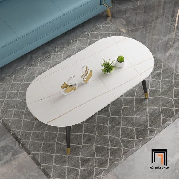 bàn sofa phòng khách hình oval, bàn sofa 1m x 50 mặt đá giá rẻ