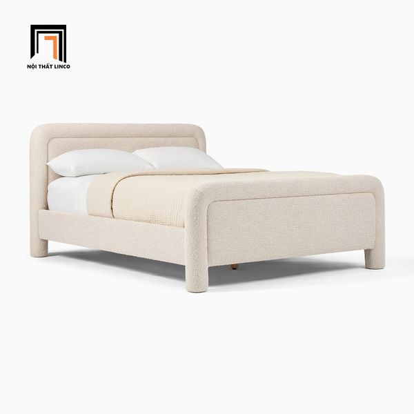 giường ngủ, giường, giường ngủ vải nỉ nhung, giương ngủ bọc nệm cho căn hộ, giường ngủ 1m6 x 2m cao cấp