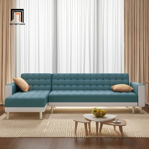 bộ ghế sofa góc L giật lún giá rẻ, sofa góc chữ L 2m55 x 1m5 da giả bóng nâu đậm