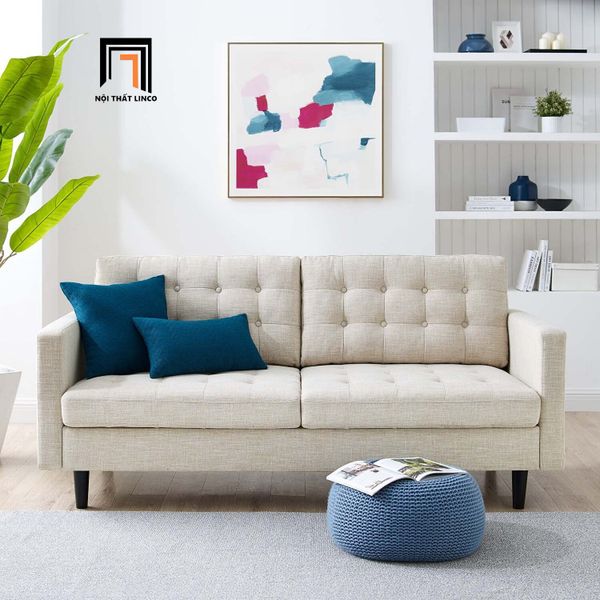 sofa, ghế sofa, sofa dài 2m, sofa băng màu xám, ghế sofa băng 3 nệm ngồi, sofa băng giật nút nổi bật