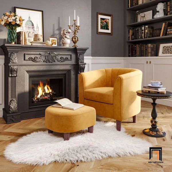 ghế sofa đơn màu vàng nhỏ gọn xinh xắn, sofa đơn 1 người ngồi giá rẻ
