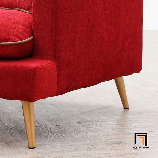 ghế sofa băng màu đỏ đô vải nhung, sofa văng dài nhỏ gọn 2m, ghế sofa băng xinh xắn cho shop tiệm