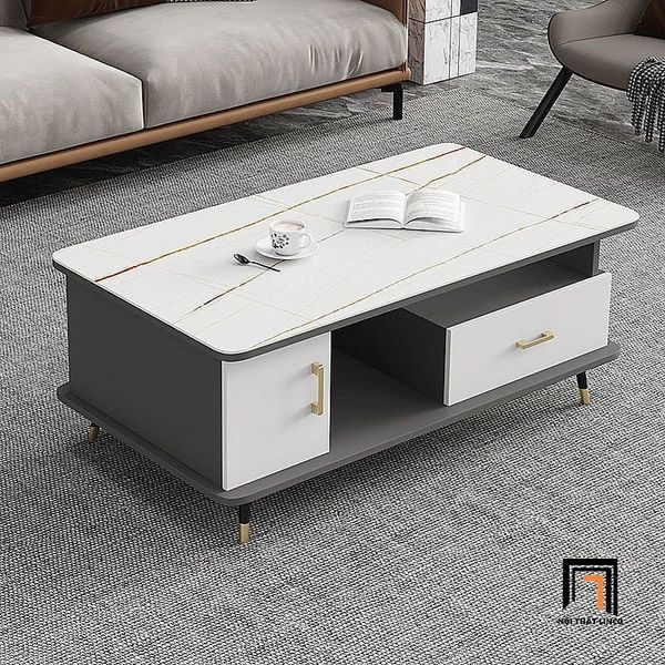 bàn sofa hình hộp chữ nhật 1m x 50, bàn sofa gia đình mặt đá xám ghi