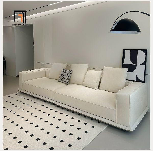sofa, ghế sofa, sofa băng, sofa văng, sofa vải nỉ xám trắng dài 2m6, ghế sofa văng phòng khách chung cư