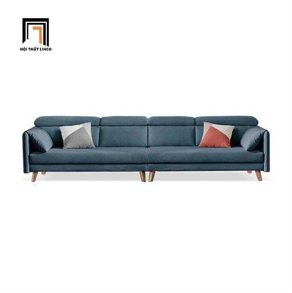 bộ ghế sofa góc L vải nỉ trắng kem, set ghế sofa góc phòng khách 3m x 1m6 kê đầu gật gù