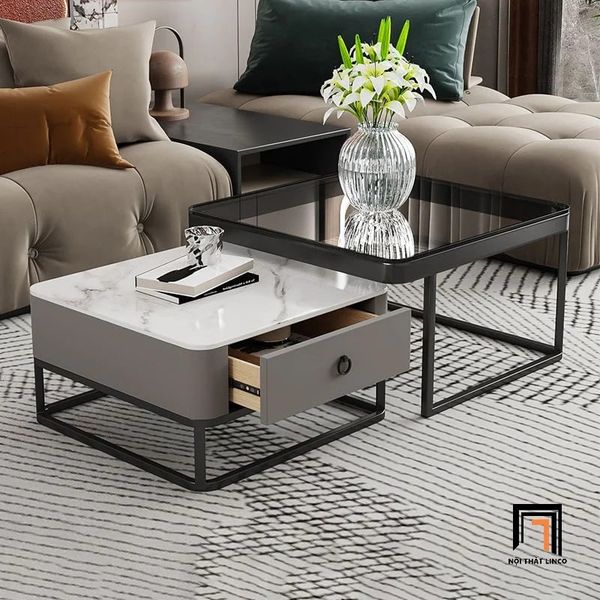 cặp bàn sofa vuông xinh xắn, cặp bàn sofa vuông kiểu dáng hiện đại cho phòng khách