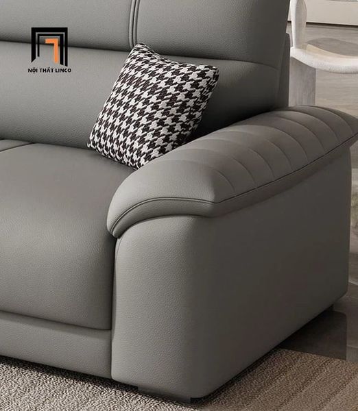 sofa, ghế sofa, bộ ghế sofa băng da xám, set ghế sofa kiểu dáng hiện đại, ghế sofa 2m4 phòng khách đẹp