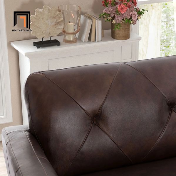 bộ ghế sofa bọc da Pu màu nâu, set ghế sofa phòng khách cao cấp