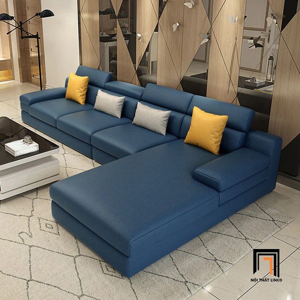 ghế sofa góc, sofa góc chữ l 3m2 x 1m8, bộ ghế sofa phòng khách gia đình diện tích lớn, sofa góc nỉ