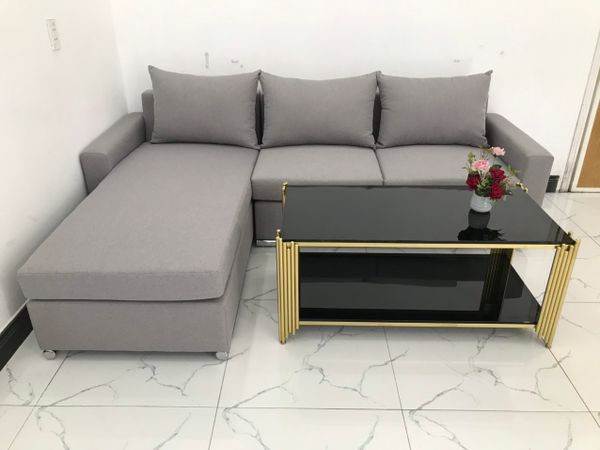 bộ ghế sofa góc L giá rẻ, sofa góc L 2m2 x 1m6 màu xám ghi trắng