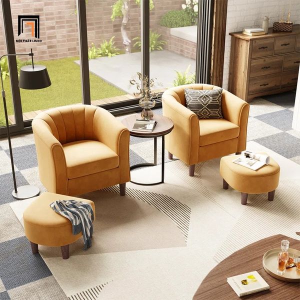 ghế sofa đơn màu vàng nhỏ gọn xinh xắn, sofa đơn 1 người ngồi giá rẻ