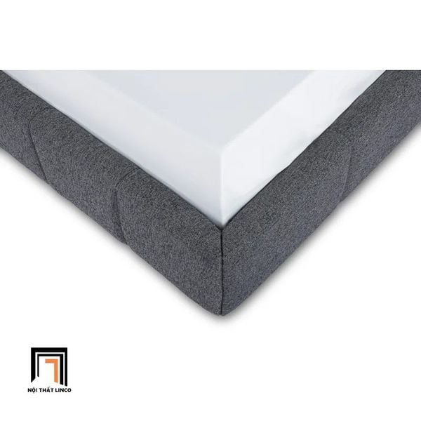 giường, giường ngủ bọc nệm, giường ngủ màu xám đen, giường ngủ bọc nệm kiểu dáng sang trọng