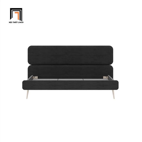 giường ngủ kiểu dáng basic màu đen vải nỉ, giường ngủ 1m6 x 2m giá rẻ sang trọng