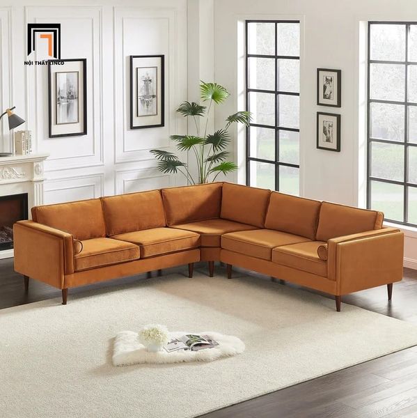 bộ ghế sofa góc L 2m4 x 2m4 vải nỉ phòng khách, sofa góc L diện tích lớn