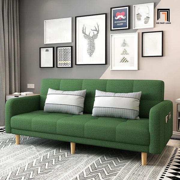 ghế sofa giường giá rẻ, sofa bed gấp gọn thông minh, ghế sofa giường giá giá rẻ 1m8 màu xanh lá