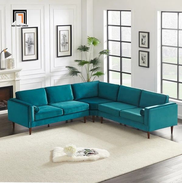 bộ ghế sofa góc L 2m4 x 2m4 vải nỉ phòng khách, sofa góc L diện tích lớn