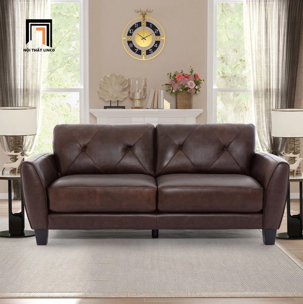 bộ ghế sofa bọc da Pu màu nâu, set ghế sofa phòng khách cao cấp