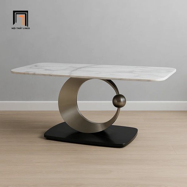 bàn trà mặt đá khung chân sắt hình chân, bàn sofa mặt đá sảnh chờ 1m x 50