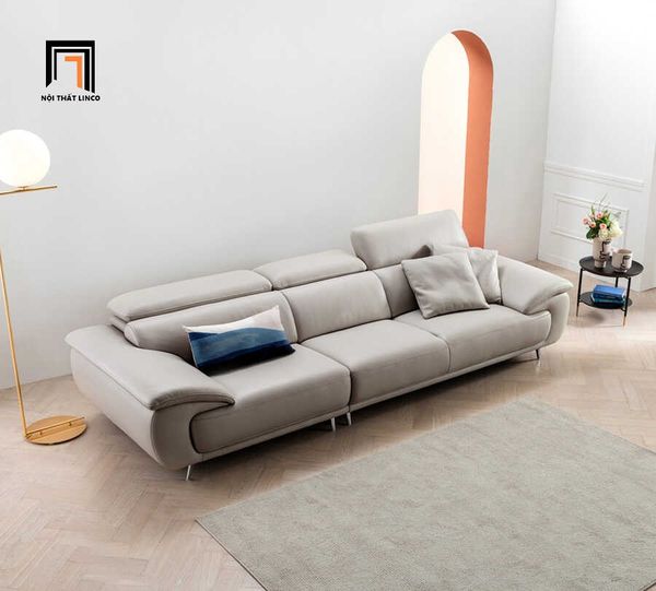 sofa, ghế sofa, sofa băng, sofa văng, ghế sofa băng da màu xám, sofa băng 2m5, sofa băng hiện đại