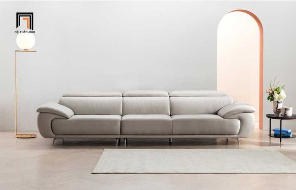 sofa, ghế sofa, sofa băng, sofa văng, ghế sofa băng da màu xám, sofa băng 2m5, sofa băng hiện đại
