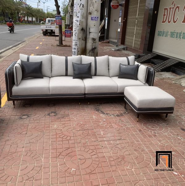 bộ ghế sofa phòng khách sang trọng, set ghế sofa phối màu da công nghiệp đẹp