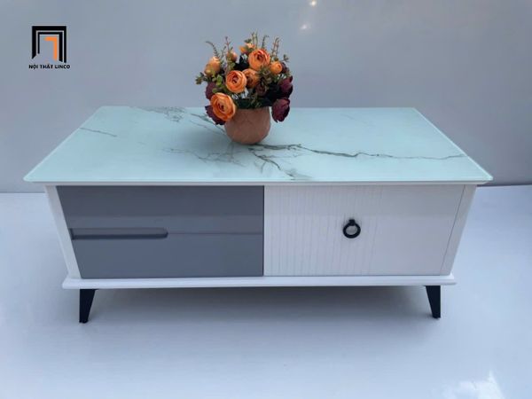 bàn trà gia đình nhỏ gọn 1m x 50 xinh xắn, bàn sofa phòng khách mặt kính xinh