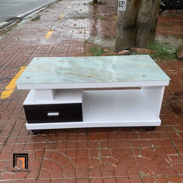 bàn trà phòng khách hình hộp 1m x 50 kính giả đá, bàn sofa giá rẻ
