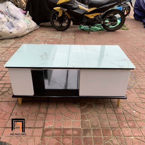 bàn sofa phòng khách chữ nhật mặt kính xanh, bàn sofa 1m x 50 cho gia đình