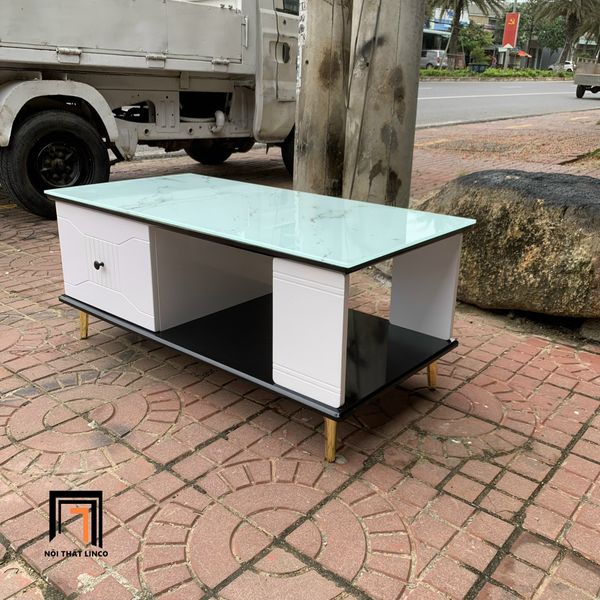 bàn sofa phòng khách chữ nhật mặt kính xanh, bàn sofa 1m x 50 cho gia đình