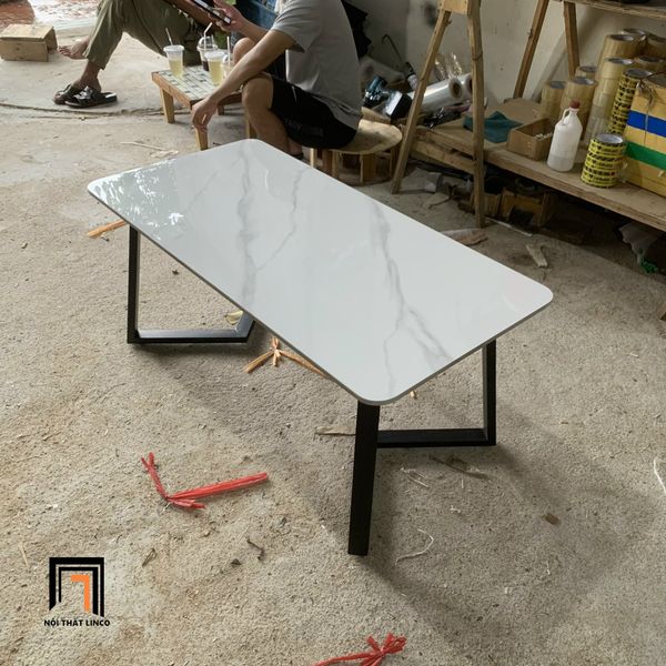 bàn trà chữ nhật mặt đá ceramic 1m x 50, bàn trà phòng khách giá rẻ