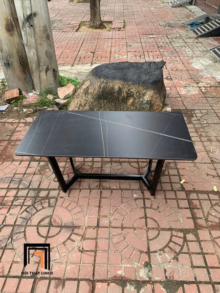 bàn trà chữ nhật mặt đá đen 1m x 50, bàn trà khung chân sắt đẹp