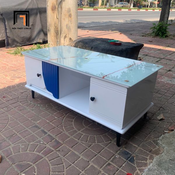 bàn trà chữ nhật 1m x 50 kính giả đá xinh xắn, bàn trà phòng khách gia đình