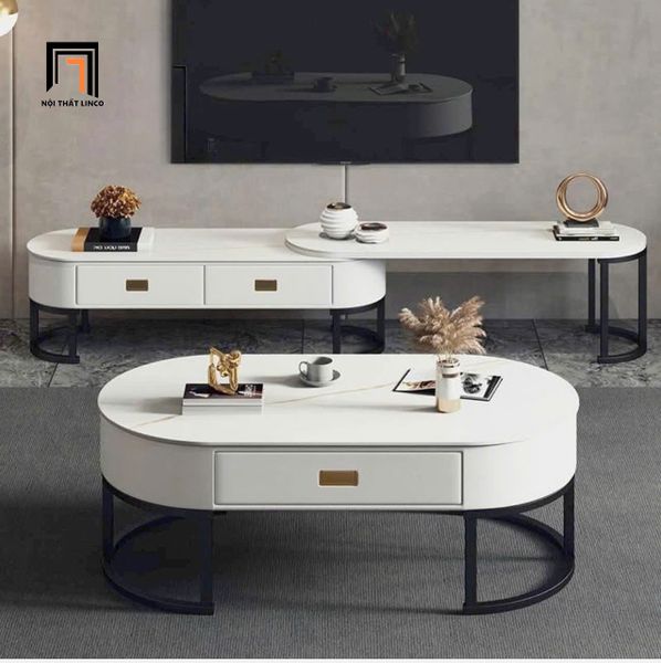 bàn sofa mặt đá oval giá rẻ, bàn trà 1m x 50 cho phòng khách gia đình