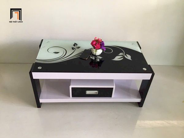 bàn trà 1m x 50 giá rẻ, bàn sofa phòng khách kính cường lực hộc kéo nhỏ