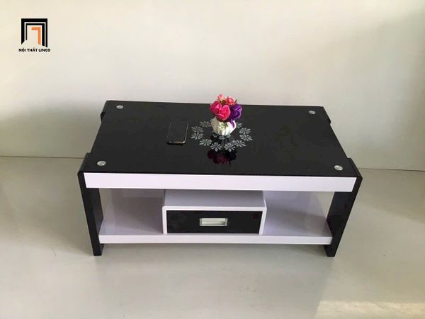 bàn sofa phòng khách phối 2 màu đen trắng, bàn trà chữ nhật 1m x 50 giá rẻ