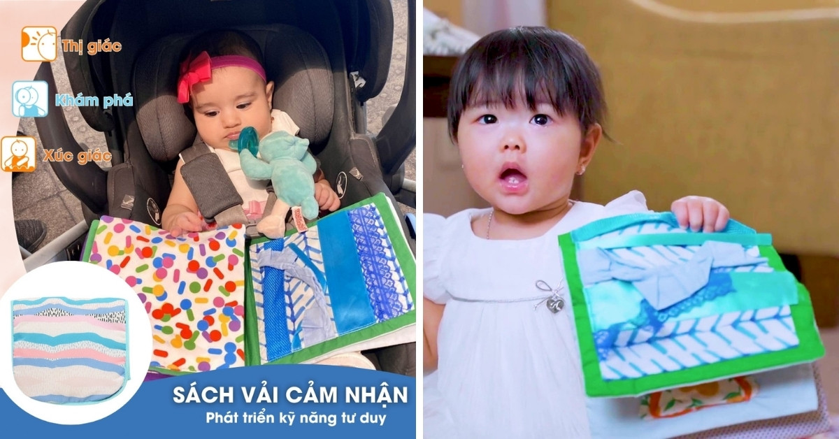 Sách vải cảm nhận là đồ chơi cho trẻ sơ sinh có màu sắc bắt mắt