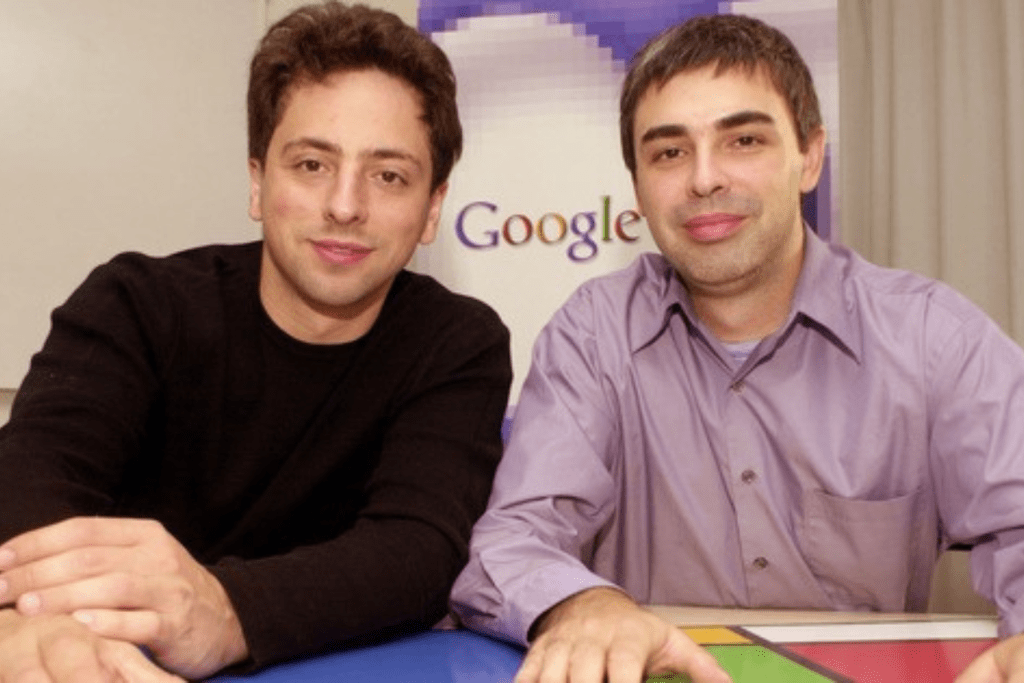 Hình ảnh hai nhân vật nổi tiếng được giáo dục phương pháp Montessori Larry Page và Sergey Brin